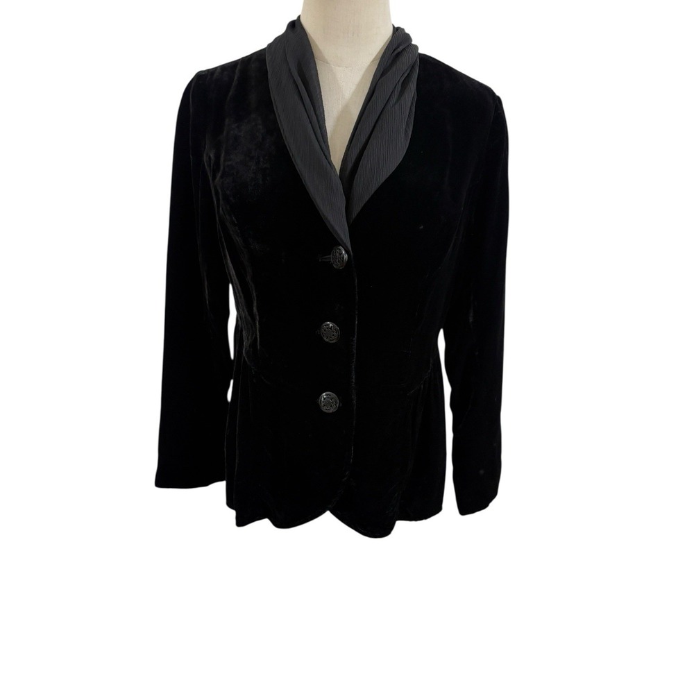 J Jill Blank Velvet Jacket Blazer Sz PS Shawl Collar‎ Whimsigoth Romantic Party